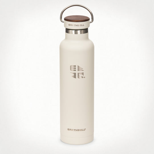 22oz (650 ml) Earthwell® Woodie™ Vacuum Bottle w/ Walnut Cap - Baja Sand