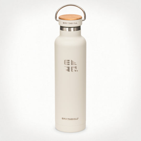 22oz (650 ml) Earthwell® Woodie™ Vacuum Bottle w/ Maple Cap - Baja Sand