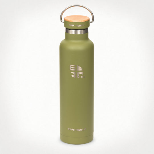 22oz (650 ml) Earthwell® Woodie™ Vacuum Bottle w/ Maple Cap - Sequoia Pine