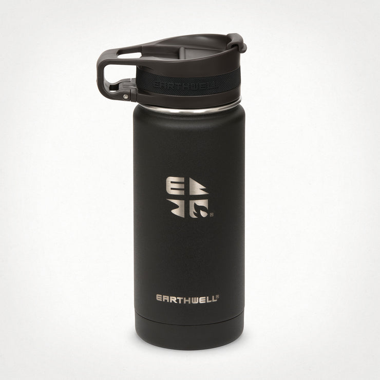 16oz (473 ml) Earthwell® Roaster™ Loop Vacuum Insulated Bottle - Volcanic Black