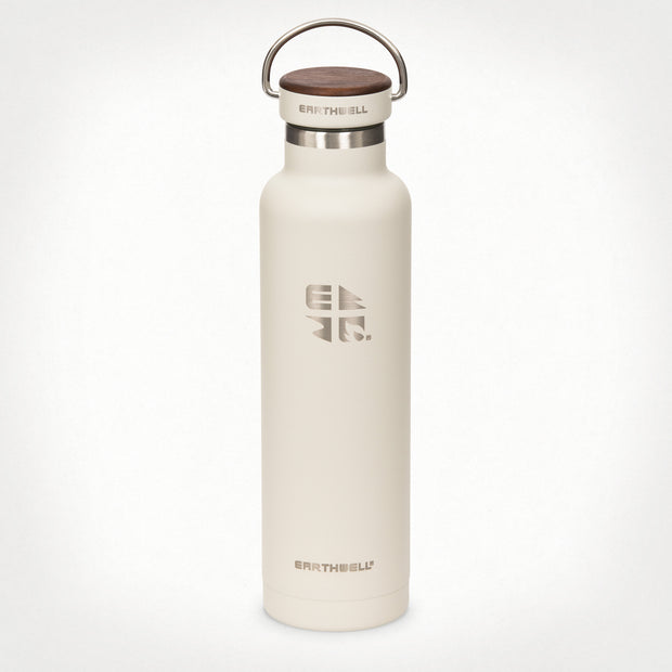  22oz (650 ml) Earthwell® Woodie™ Vacuum Bottle w/ Walnut Cap - Baja Sand