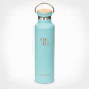  22oz (650 ml) Earthwell® Woodie™ Vacuum Bottle w/ Maple Cap - Aqua Blue