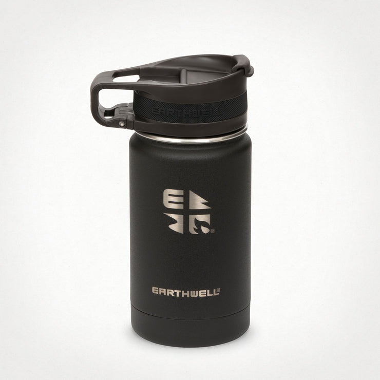 12oz (355 ml) Earthwell® Roaster™ Loop Vacuum Insulated Bottle - Volcanic Black